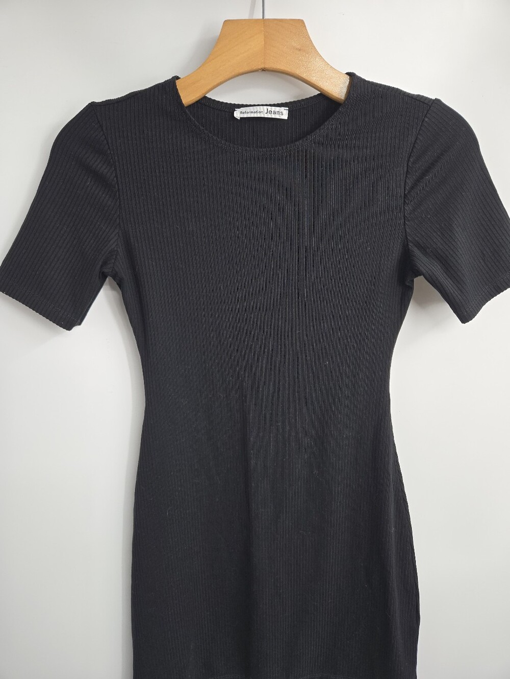 Reformation Jeans Kendy Black  Bodycon Mini Dress Short Sleeves - Picture 4 of 11